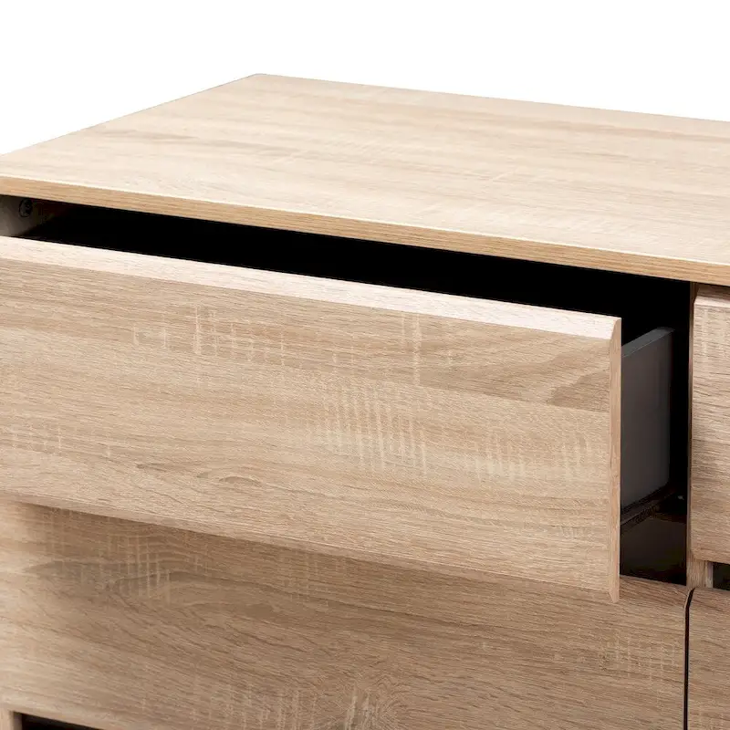 Mid-Century Dark Grey 6-Drawer Dresser by