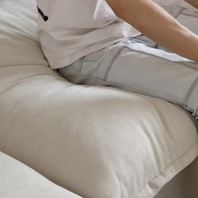 Gray Velvet L-Shape Sectional Sofa - 5 Seat