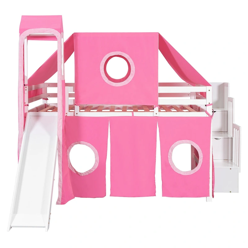 Loft Bed with Tent and Tower