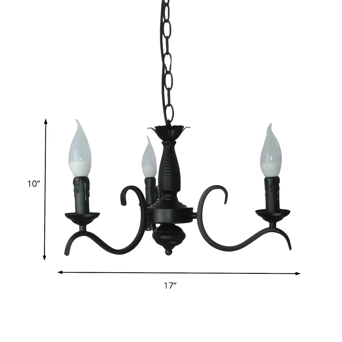 Industrial Black Metal Candelabra Chandelier