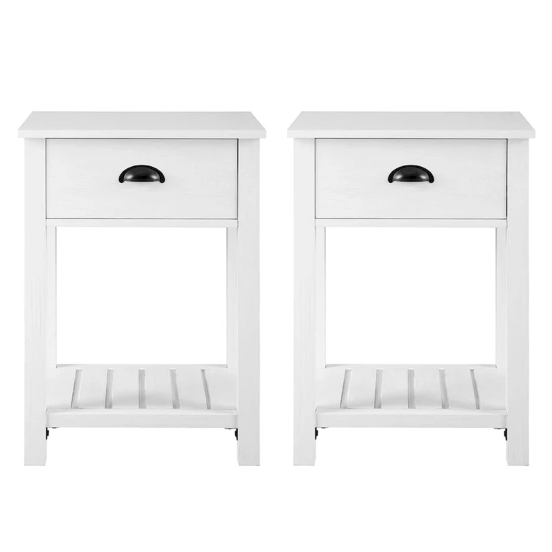 One-Drawer Farmhouse Nightstand, Set of 2