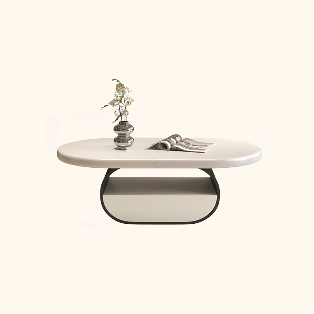 Modern Art Deco Black Wood Pedestal Coffee Table