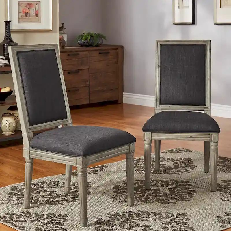 Deana Rectangular Linen Dining Chairs (Set of 2) by iNSPIRE Q Artisan