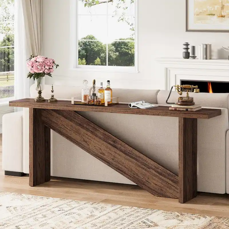 70.86in Wide Console Table, Entry Table with Motion-sensing LED Light, narrow Sofa Table