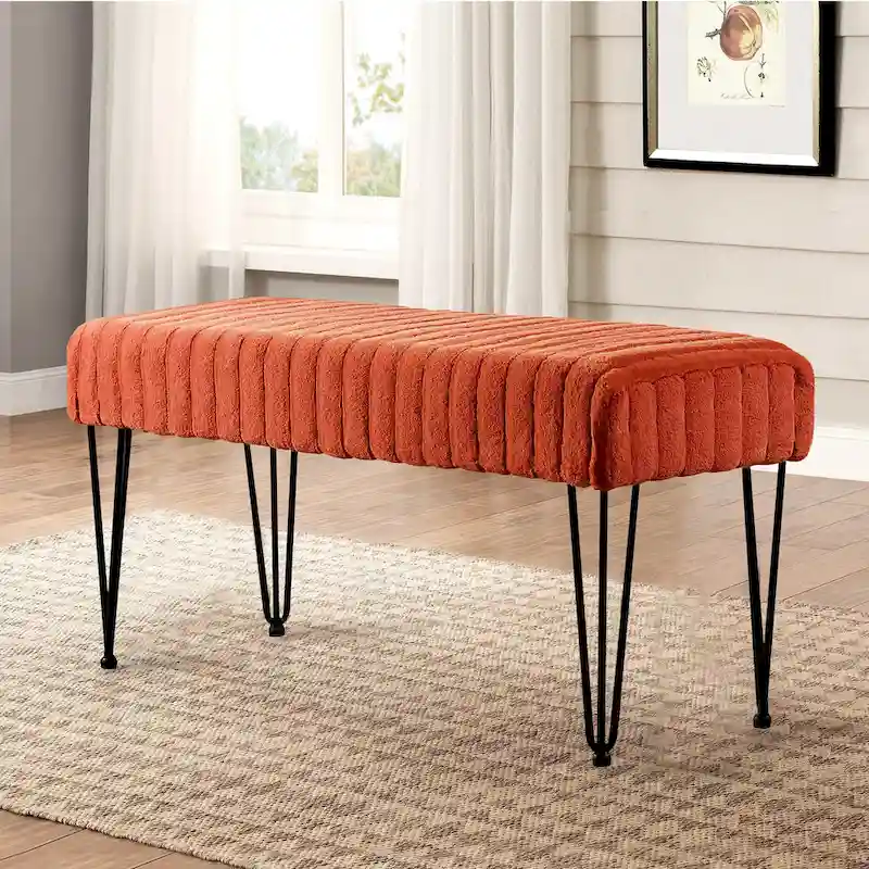 Serenta SuperMink Fauxfur Ottoman Bench
