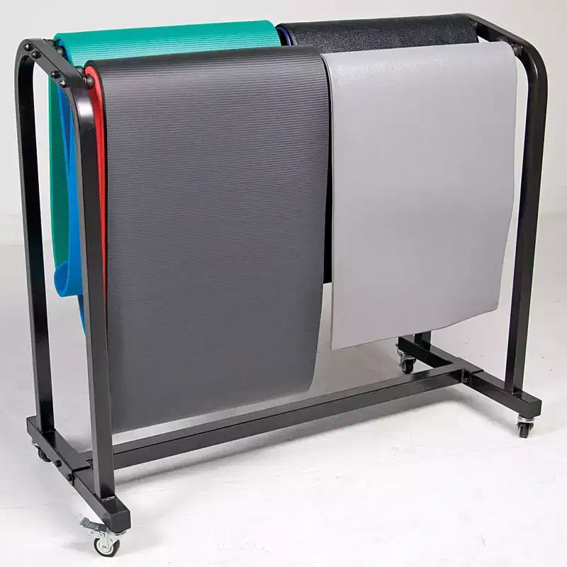 Power Systems Yoga Mat Rack  Mobile Cart Holds 60120 Mats for Easy Storage