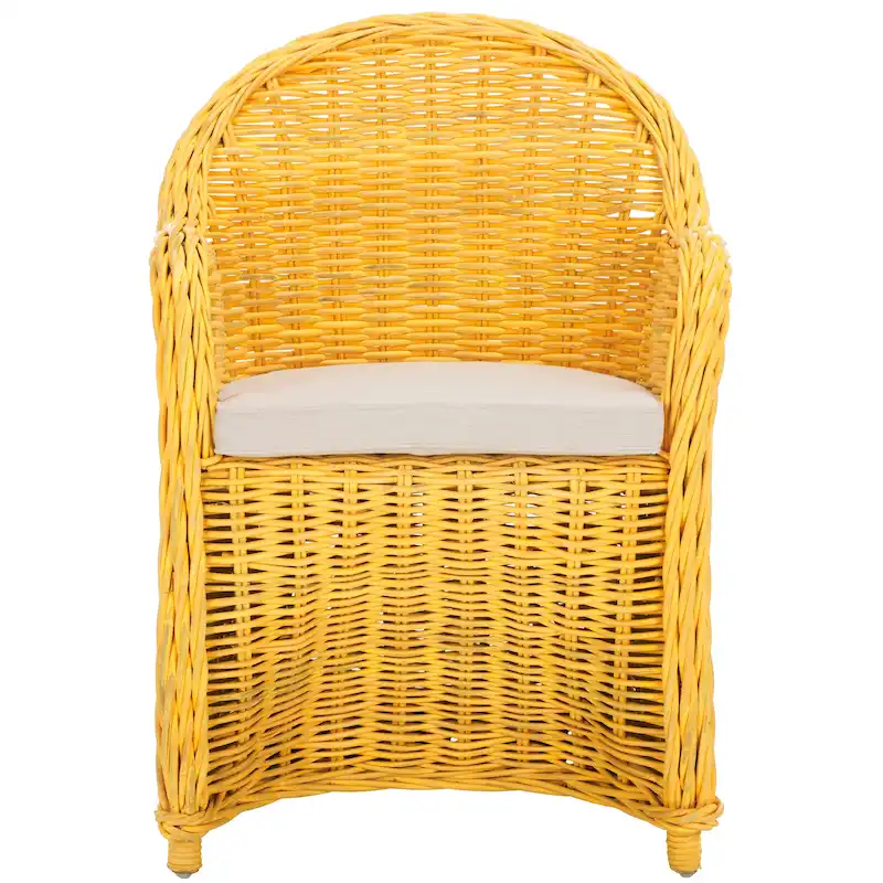 SAFAVIEH Sinja Yellow Rattan Club Chair - 24  x 26  x 35  - 24Wx26Dx35H