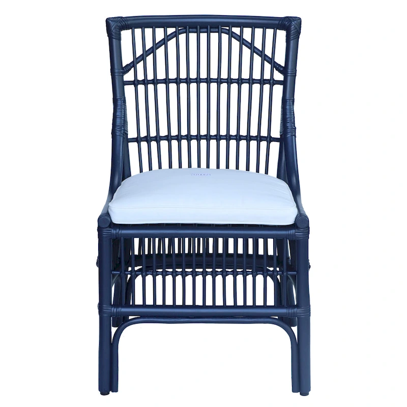 Rattan Slat Back Cushioned Dining Chairs, Set of Two by East at Main