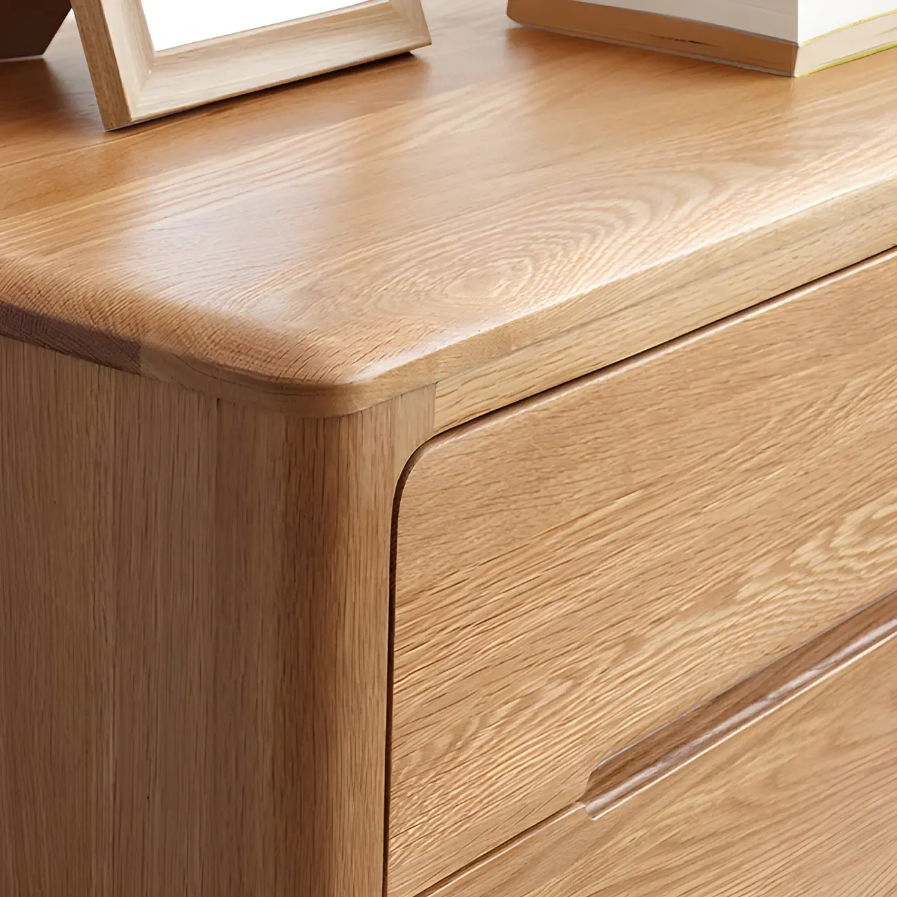 Traditional Natural Solid Wooden Double Dressers with Drawers