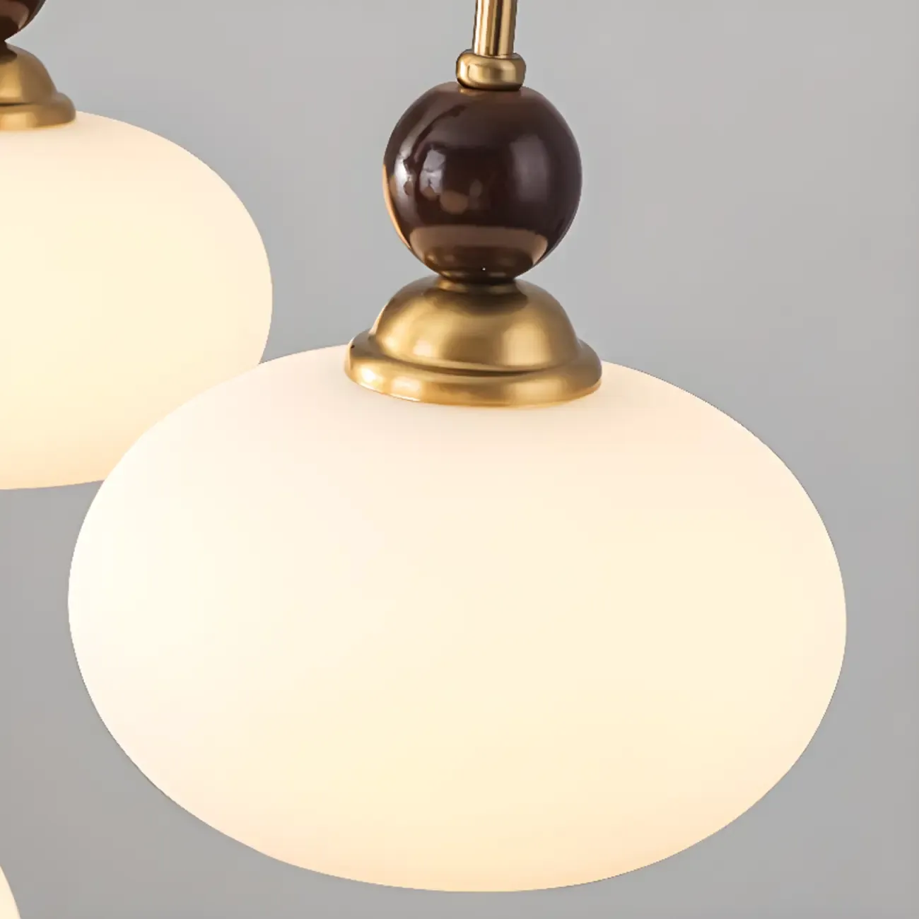 Modern Multi-Light Glass Globe Chandelier with White Shade