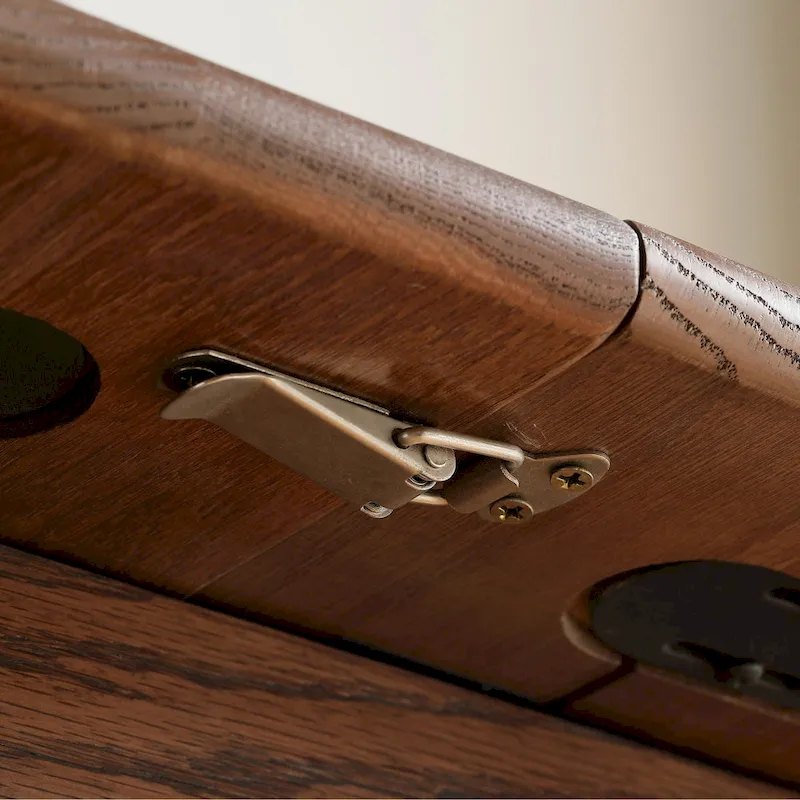 Walnut Solid Oak Wood Extendable Meet Table Dining Table