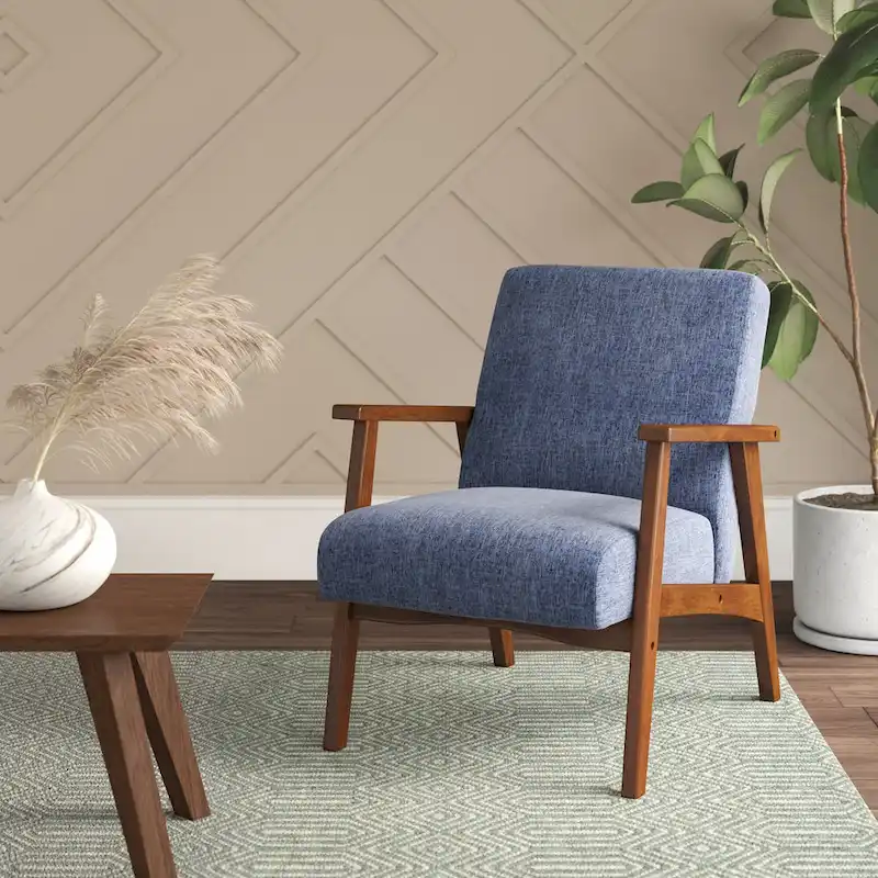 Porthos Home Layla Fabric Upholstered Accent Chair with Beechwood Legs