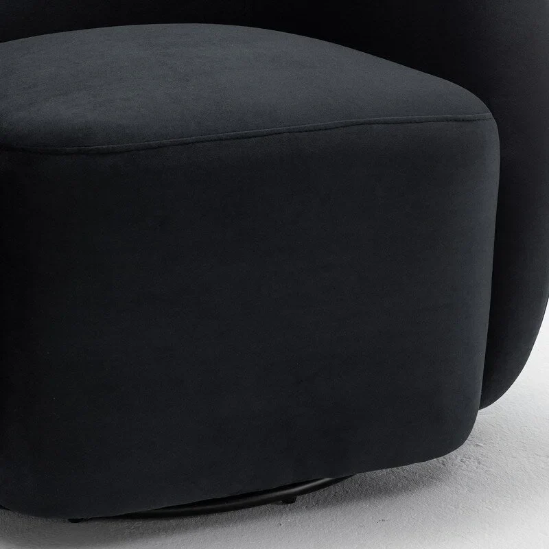 SEYNAR Modern Glam Velvet Upholstered 360 Degree Swivel Accent Armchair