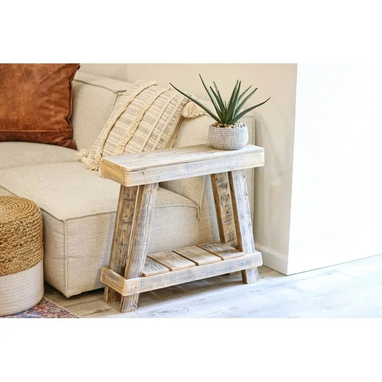 26x8x23 Luxe Aztec A Frame Accent Table (Natural)
