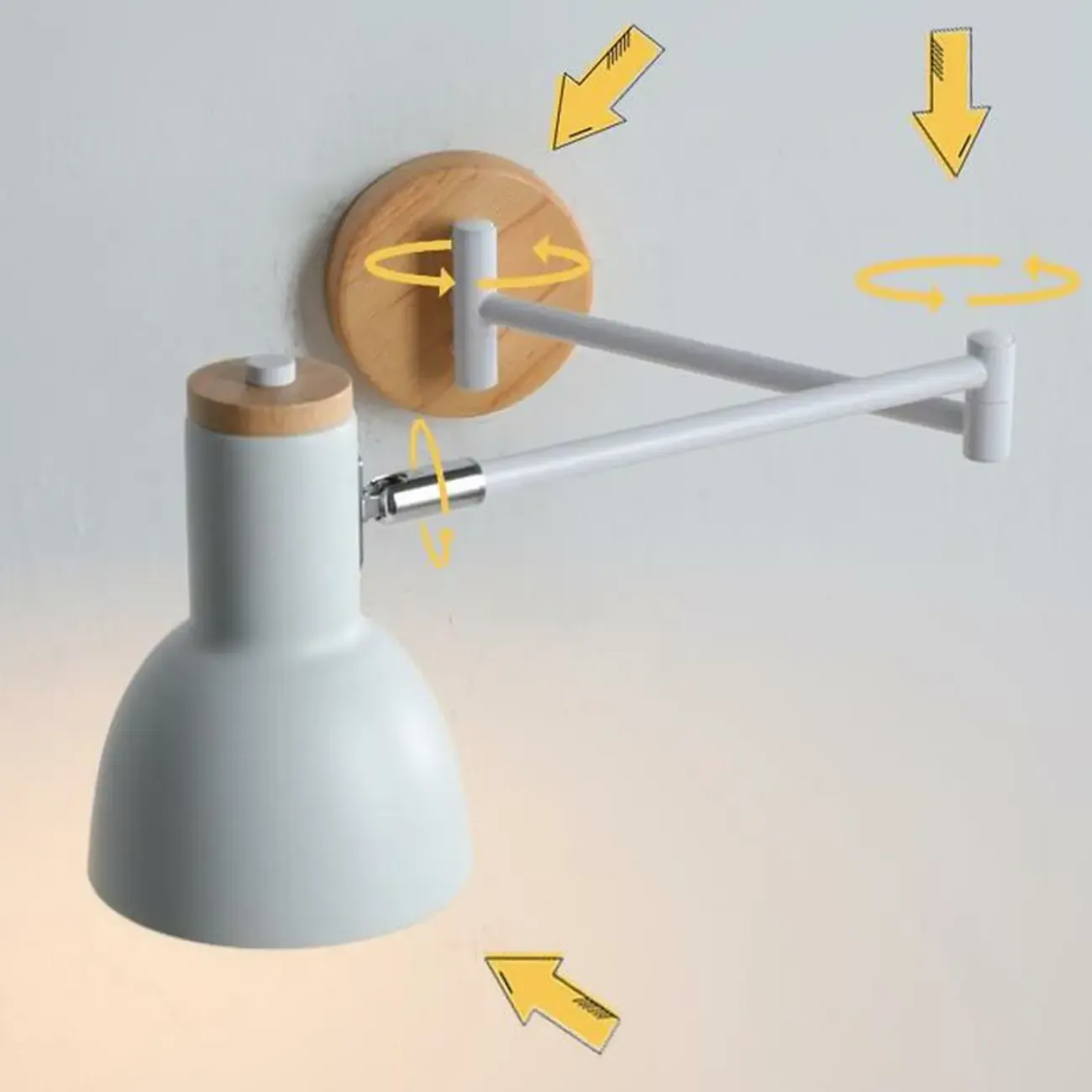 Modern White Adjustable Swing Arm Wall Light