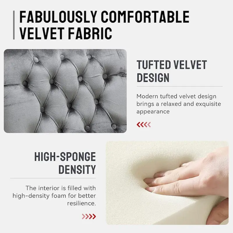 Velvet Armless Accent Chair, Button Tufted Slipper Chair, Side Chair, Lounge Chair