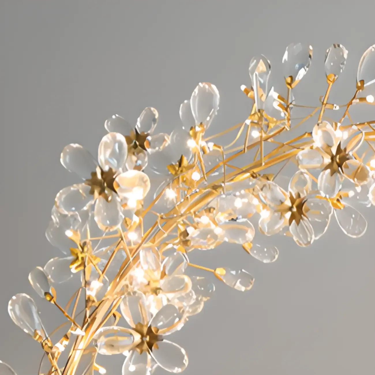 Modern Crystal Branch Chandelier with Adjustable Length