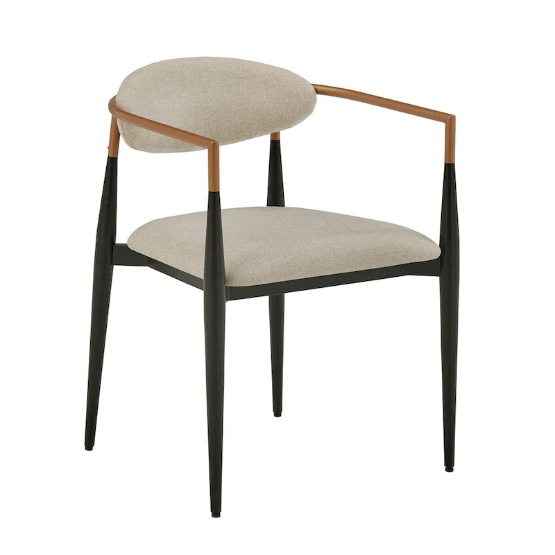 Mid-century Dining Chair with Two-tone Copper & Black Finish (Set of 2)