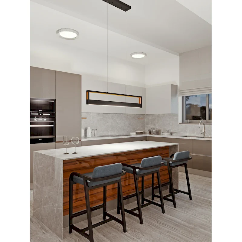 Carbon Loft Emery 1-light Black LED Pendant, White Acrylic Shade