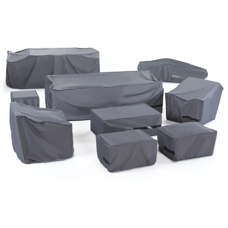 Cannes 20 Piece Polyester Outdoor Patio Estate Deluxe Furniture Covers - Grey