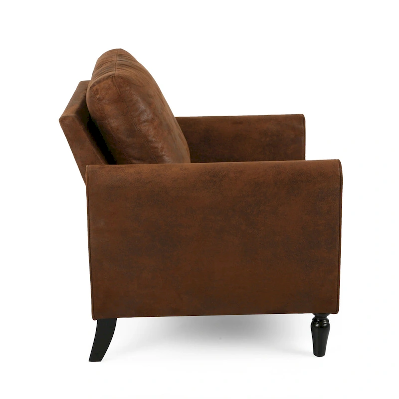 Modern 31 Microfiber Club Chair with Tapered Legs and Thick Seat Cushions