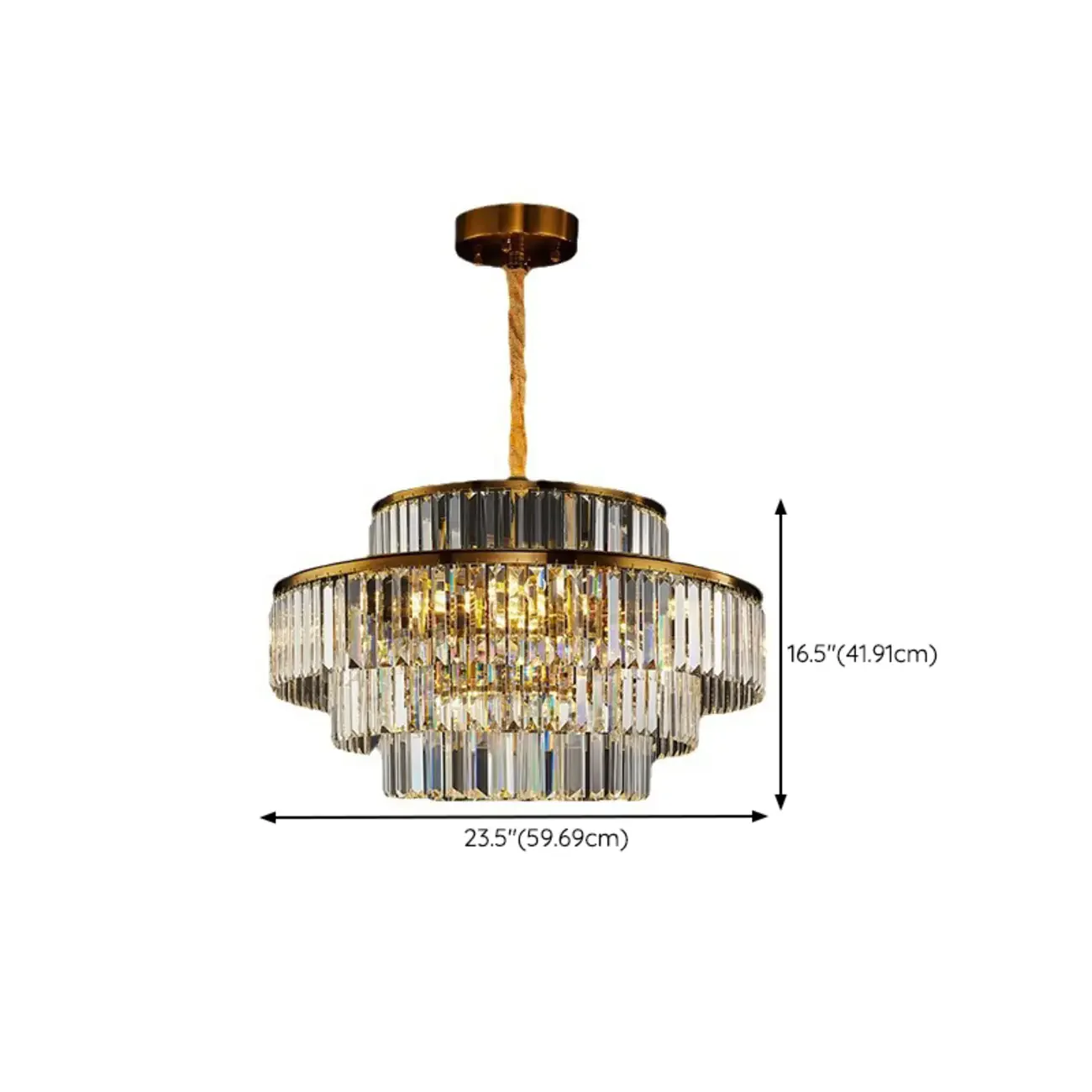 Luxury Crystal Gold Chandelier with Multi-Tiered Design