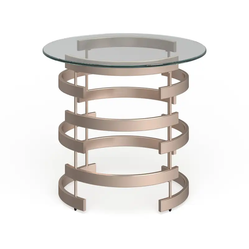 SEI Furniture Grant Champagne Metal Side Table