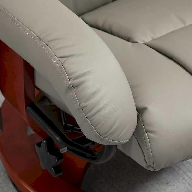 HOMCOM Recliner Chair with Ottoman, Electric Faux Leather Recliner