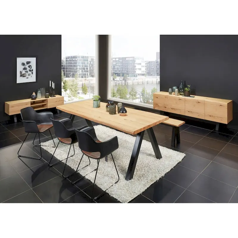 Rye Studio Scandinavian Wavy Edge Dining Table - 39.4W x 82.625L x 29.5H