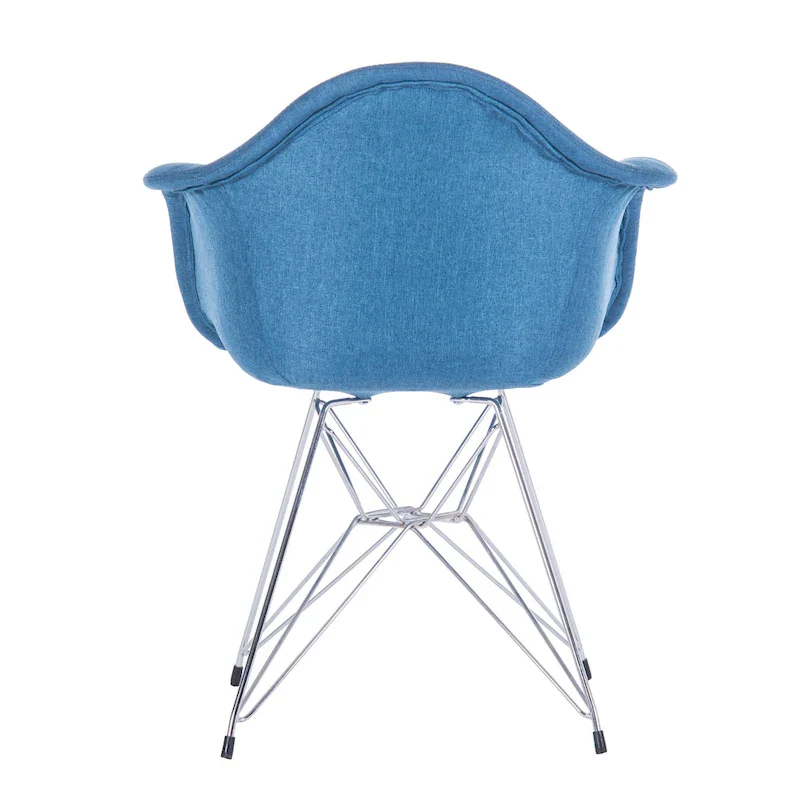 Upholstered Dining Armchairs w/ Metal Legs (Set of 2)