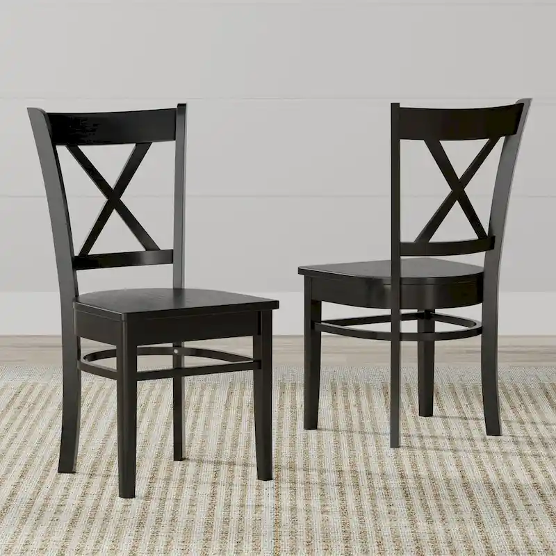 3-Piece Dining Set, 42 Round Drop-Leaf Table and Cross Back Chairs