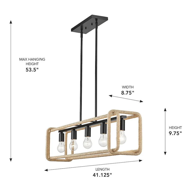 Camden 41.125  Wide 5-Light Linear Pendant