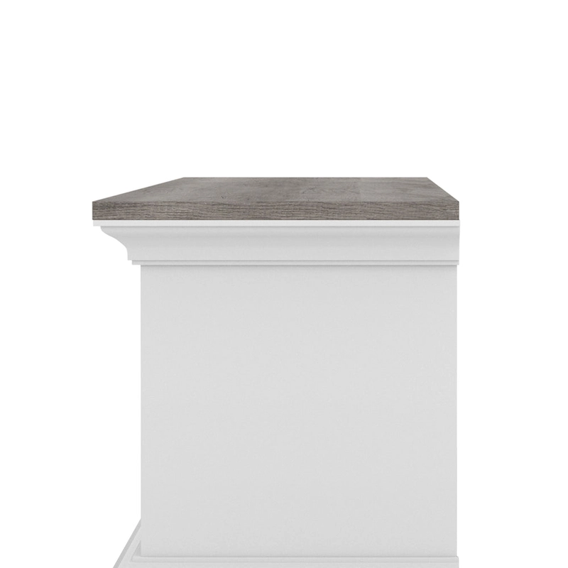 DH BASIC Transitional White 63-Inch 3-Shelf Floating TV Stand by Denhour