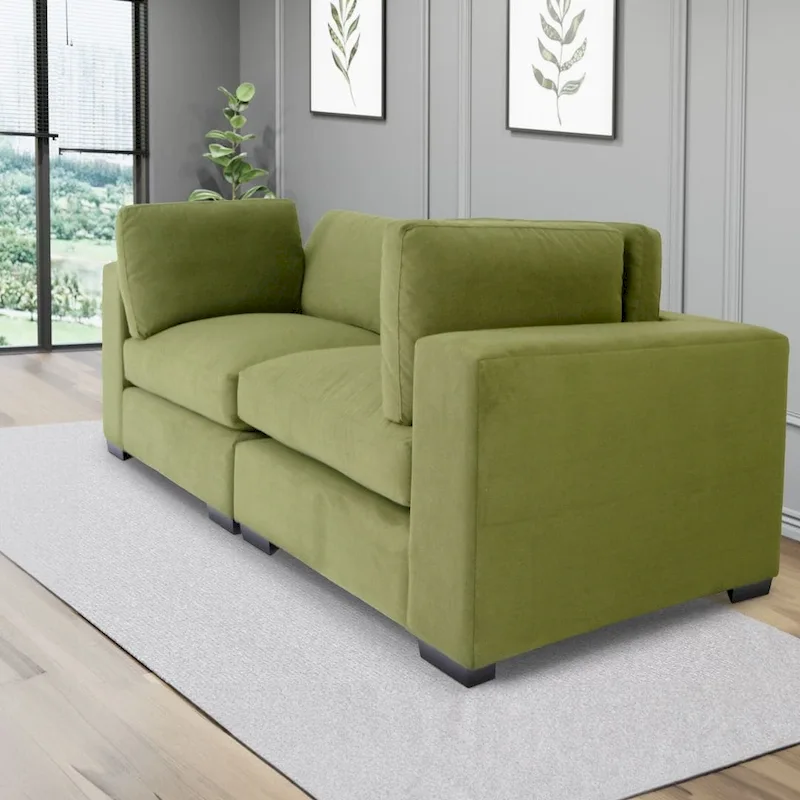 Coast to Coast Sofas Contemporary Loveseat Sofa Polyester Fabric Solid Wood Frame Upholstered