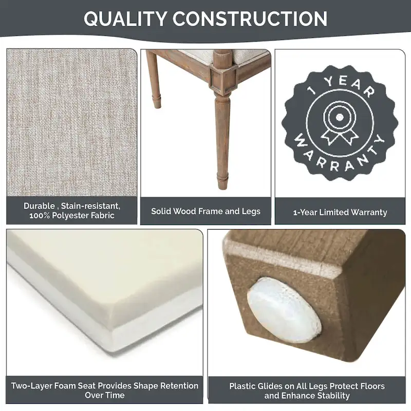 Madison Park Willshire Beige Reclaimed Natural Settee