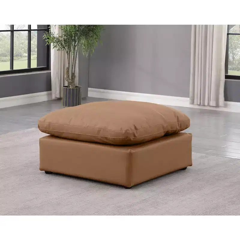 Meridian Furniture,Indulge Vegan Leather Ottoman