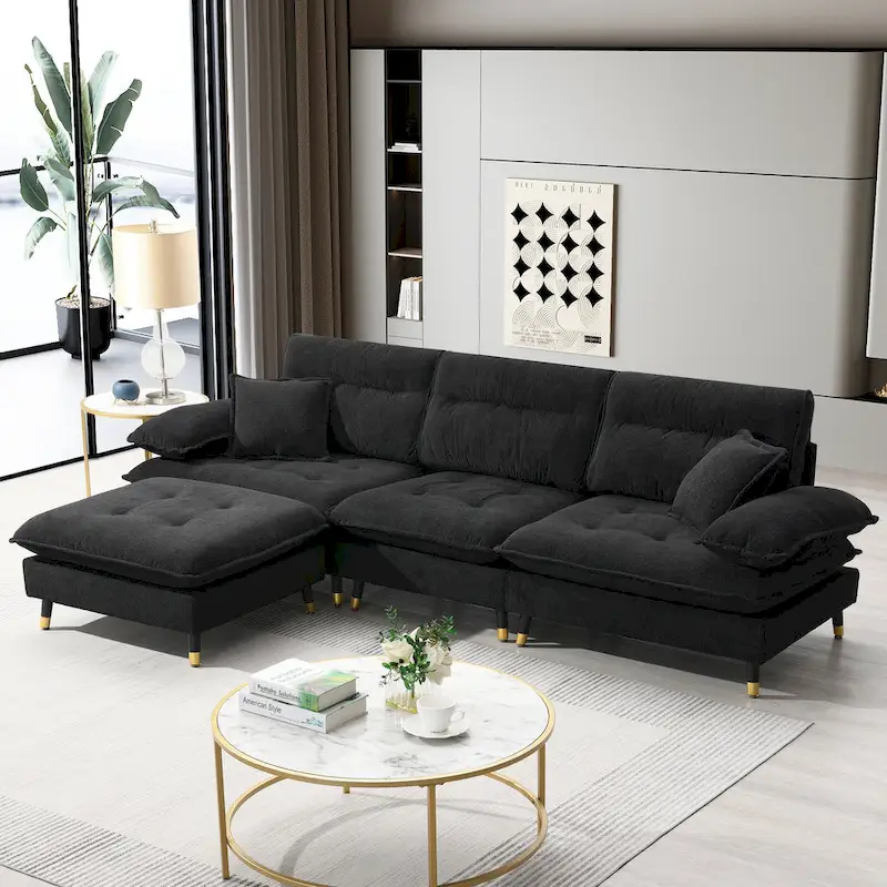 L shaped Convertible Sectional Sofa