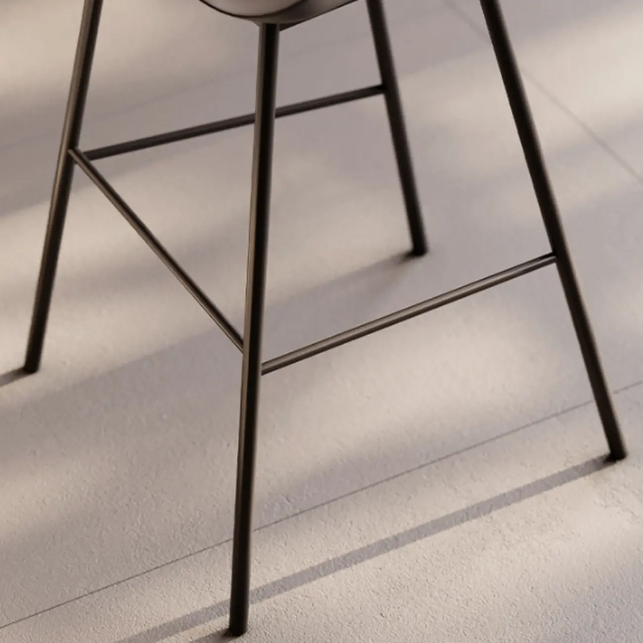 Modern Luxury Trapezoid Cushion Microfiber Leather Carbon Steel Bar Stool