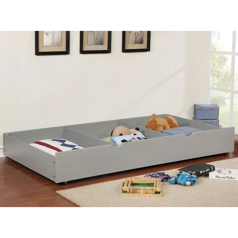 Bays Transitional Twin Wood Underbed Trundle with Casters by Furniture of America