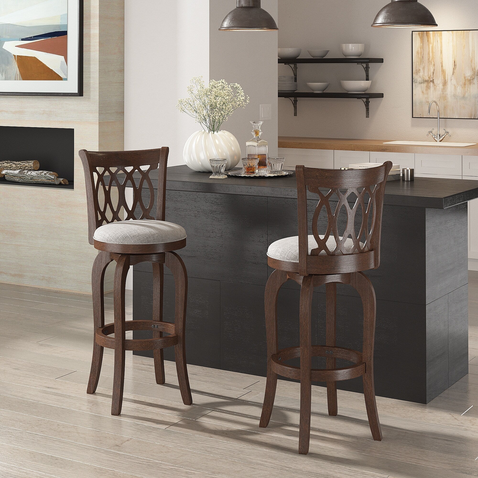 Rovinj Scroll Back Swivel Bar Stool