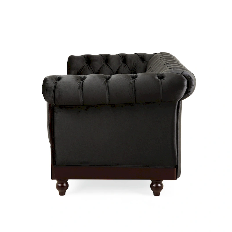 Eviva Chesterfield Velvet Loveseat Sofa by Christopher Knight Home