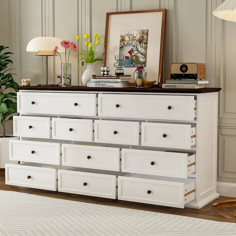 61W Legant 12-Drawer Dresser for Modern Home Decor Accent Cabinet