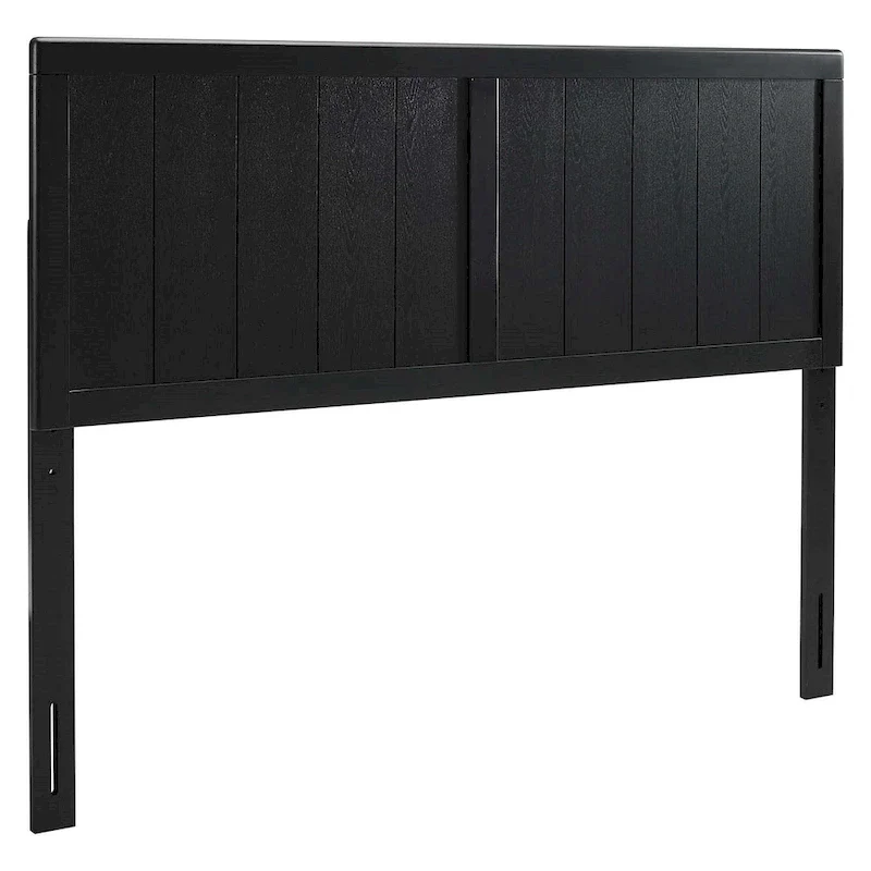 Widman Country Style King Size Black Wooden Headboard