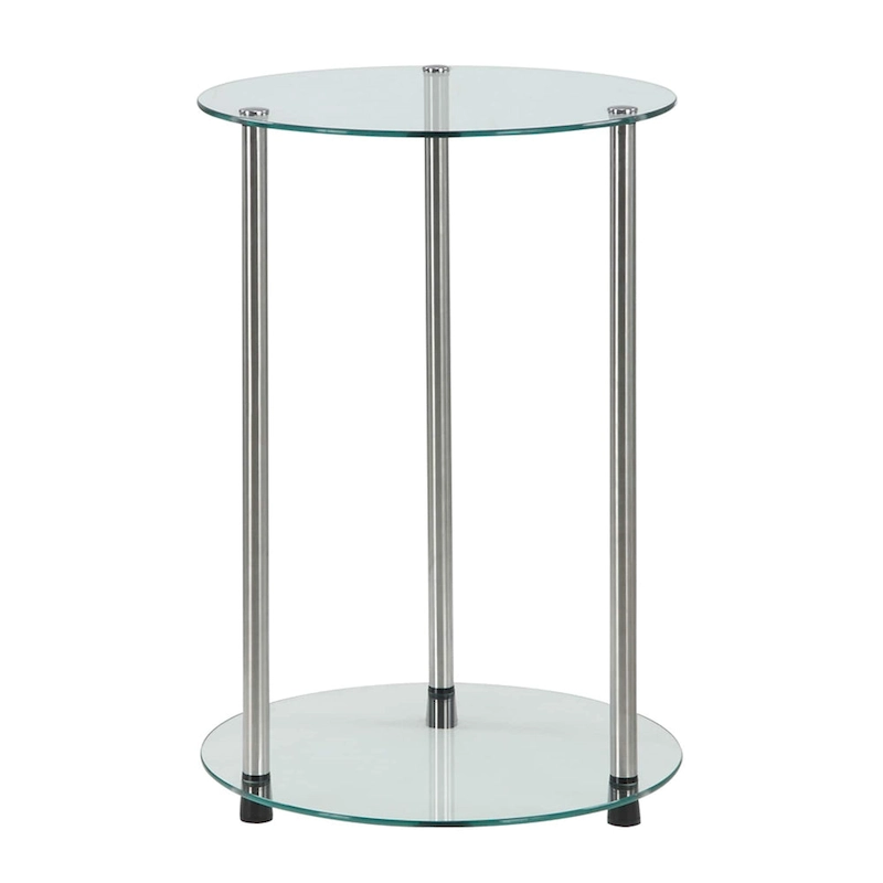 Convenience Concepts Designs2Go Classic Glass 2 Tier Round End Table