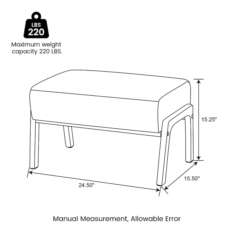Glitzhome 30.75 H Mid-Century PU Leather Armchair with Ottoman Set