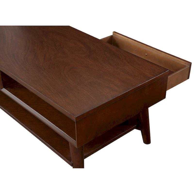 Alpine Furniture Flynn Mid Century Modern 1 Drawer Coffee Table
