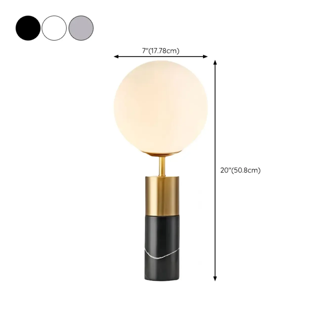 Modern Cylinder Stone Table Lamp with Fabric Shade