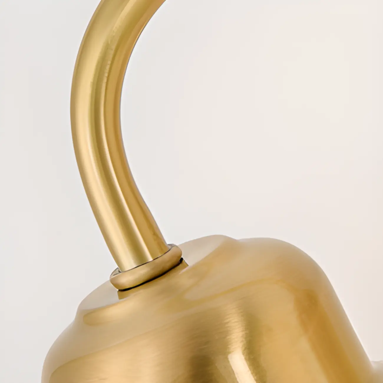 Modern Dual White Glass Dome Brass Wall Lamp