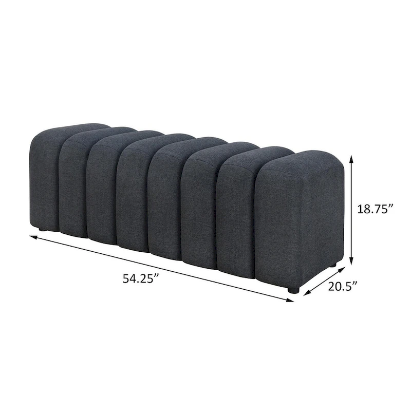 DelSur Channel Tufted Accent Bench