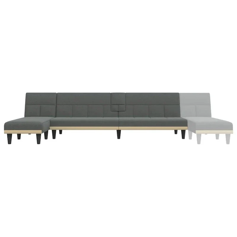 vidaXL L-shaped Sofa Bed Dark Gray 100.4x55.1x27.6 Fabric - 100.4 x 55.1 x 27.6